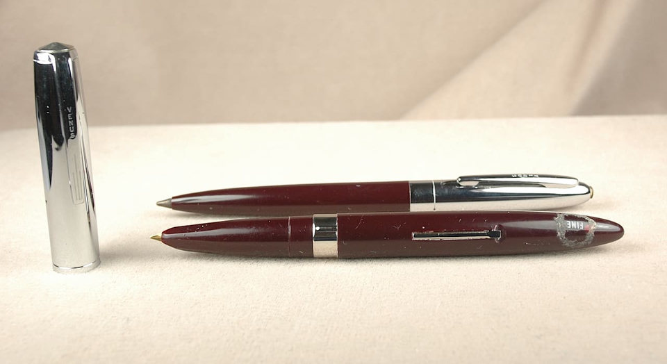 Two vintage pens with chrome cap.