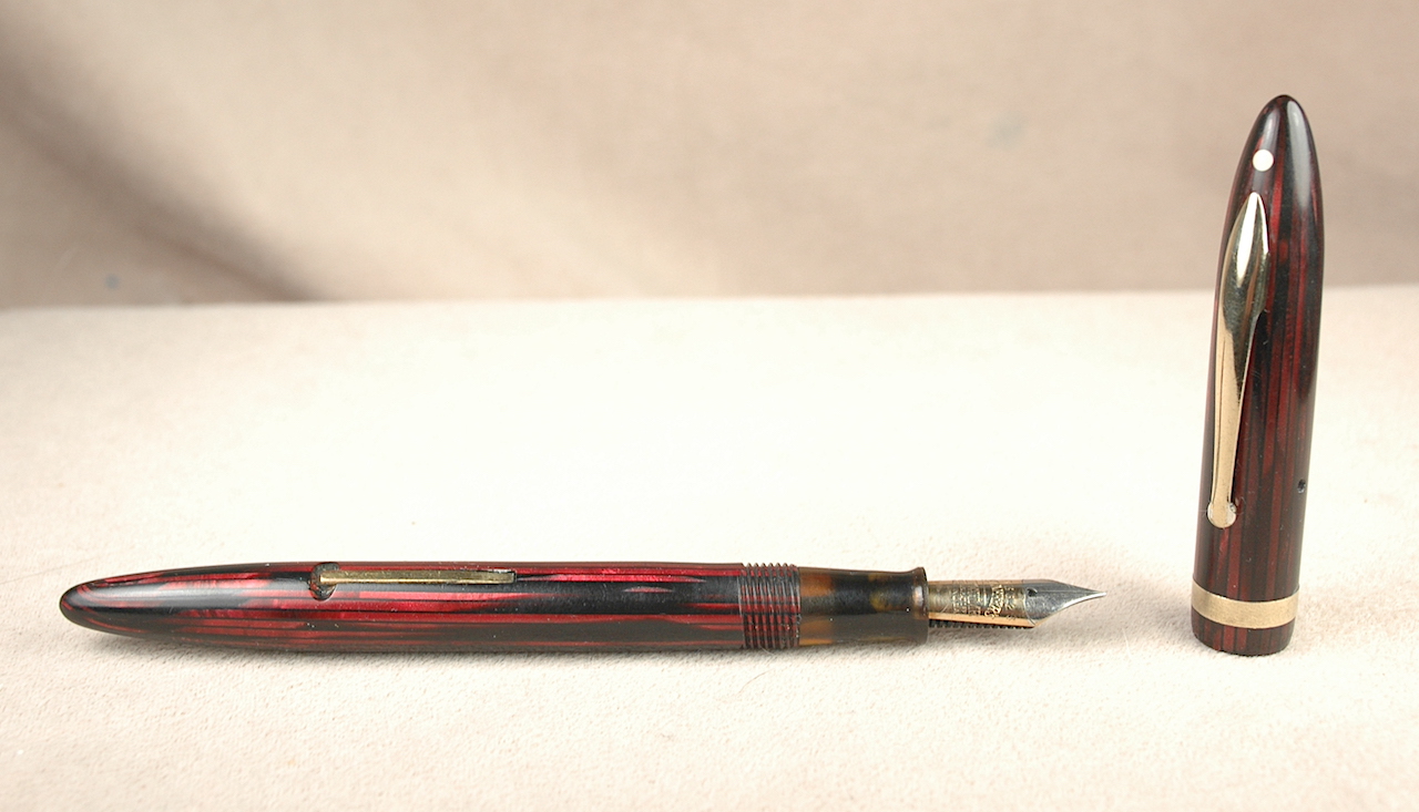 Sheaffer Balance. 4 different standard diameter Golden Brown pens